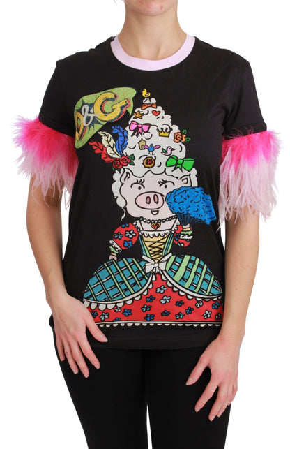 Dolce & Gabbana Chic Crewneck Year of the Pig Motif Tee