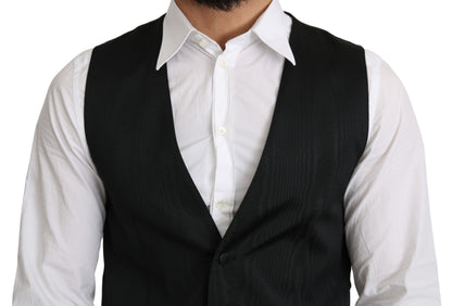 Dolce & Gabbana Elegant Silk Formal Gray Vest