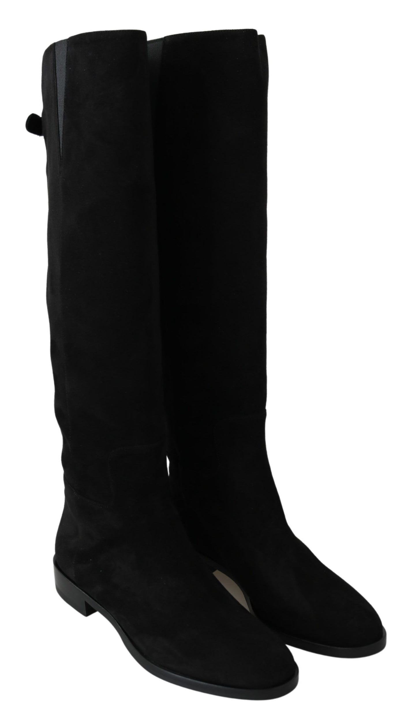 Dolce & Gabbana Elegant Black Suede Knee High Boots