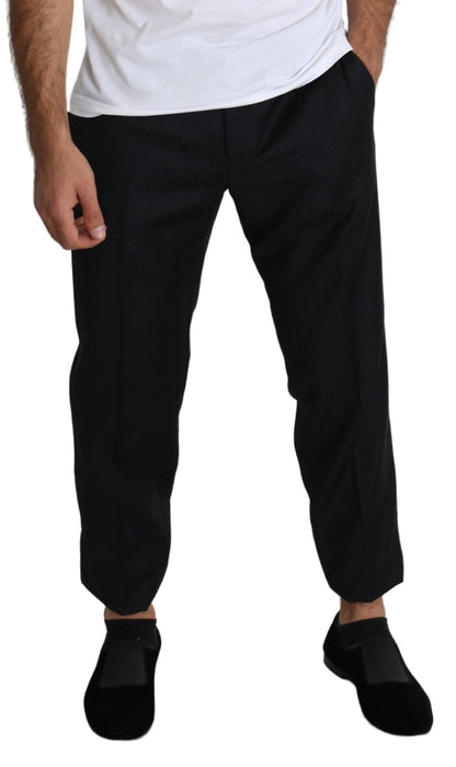 Dolce & Gabbana Elegant Black Virgin Wool Cropped Pants