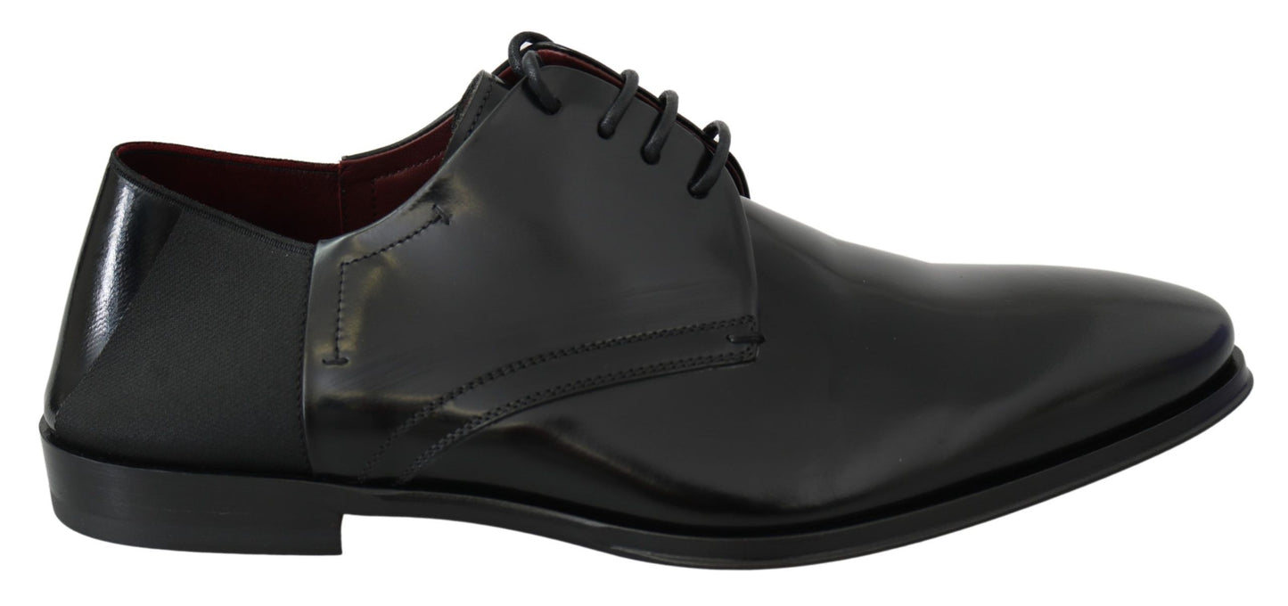 Dolce & Gabbana Elegant Black Leather Derby Shoes