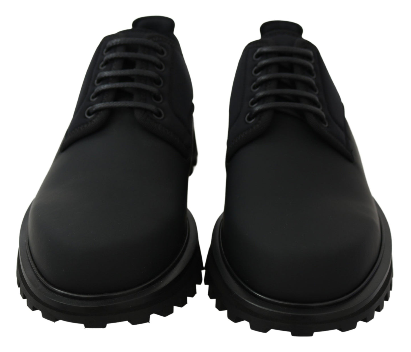 Dolce & Gabbana Elegant Black Calfskin Derby Shoes