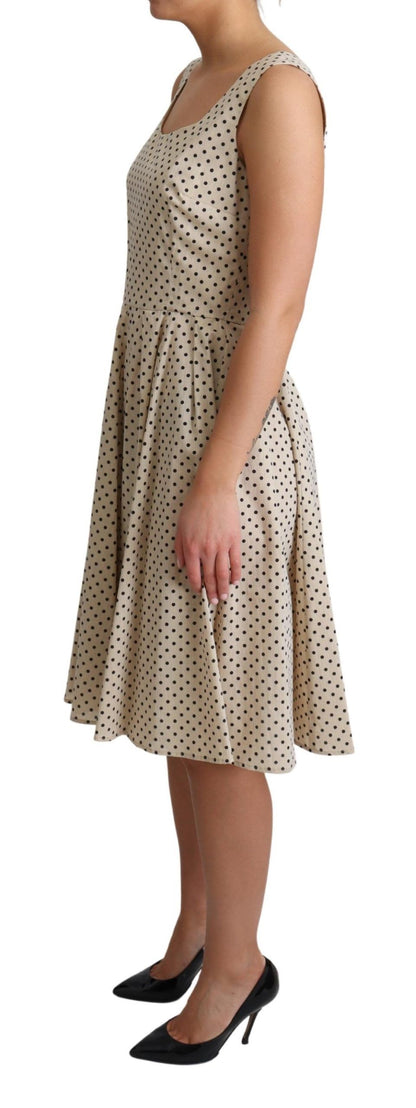 Dolce & Gabbana Elegant Polka Dot Sleeveless A-Line Dress