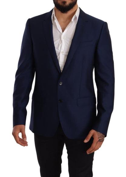 Dolce & Gabbana Elegant Blue Virgin Wool Martini Blazer