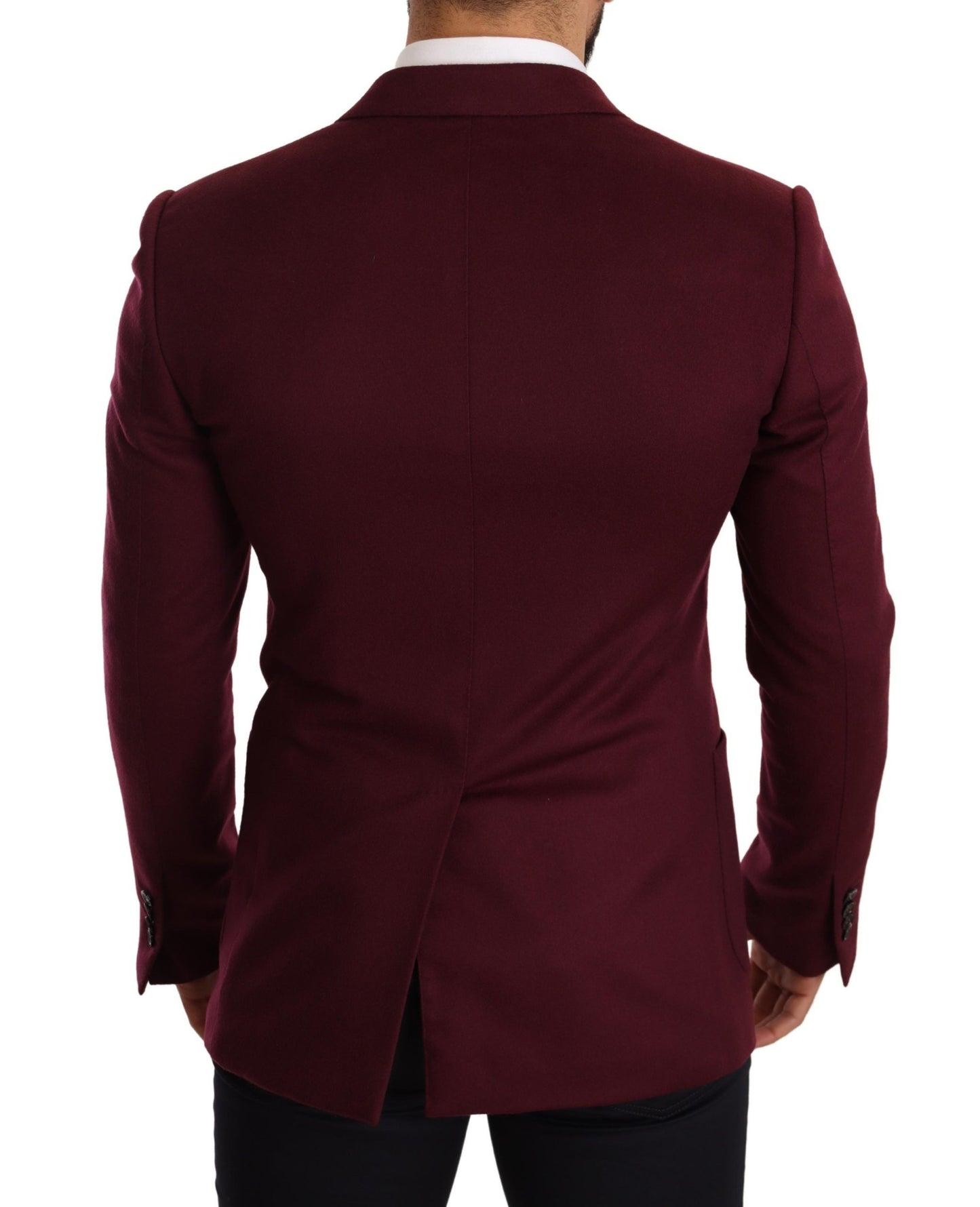 Dolce & Gabbana Elegant Maroon Bordeaux Cashmere Blazer