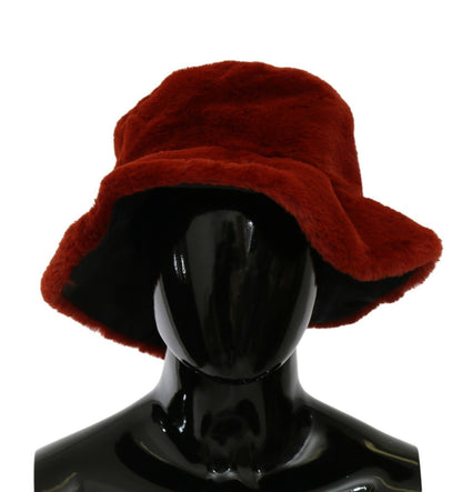 Dolce & Gabbana Elegant Red Bucket Cap with Logo Detailing