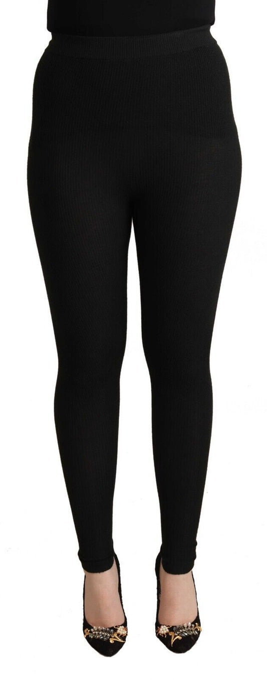 Dolce & Gabbana Elegant High Waist Cashmere-Silk Tights Pants