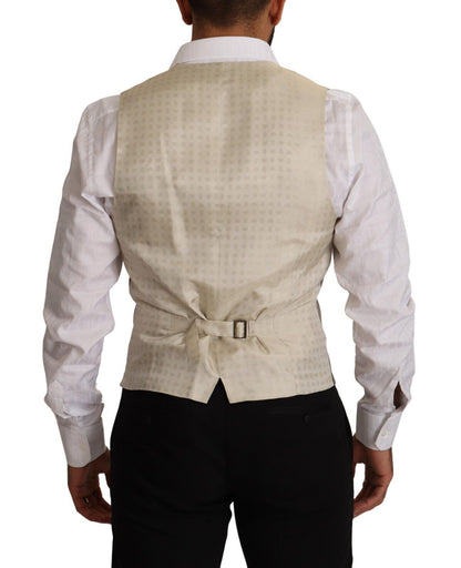 Dolce & Gabbana Elegant Single Breasted Dress Vest in Beige