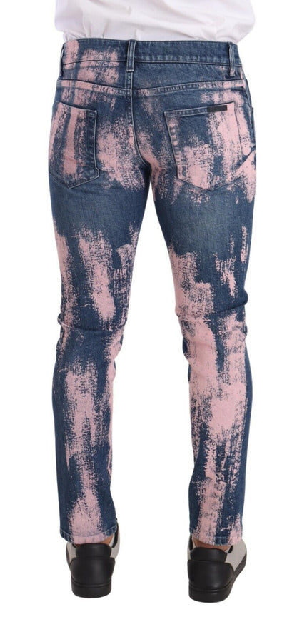 Dolce & Gabbana Elegant Skinny Slim Fit Denim Jeans in Tie Dye