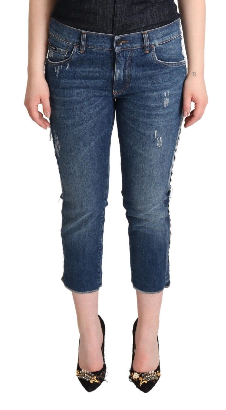 Dolce & Gabbana Elegant Mid-Waist Cropped Denim