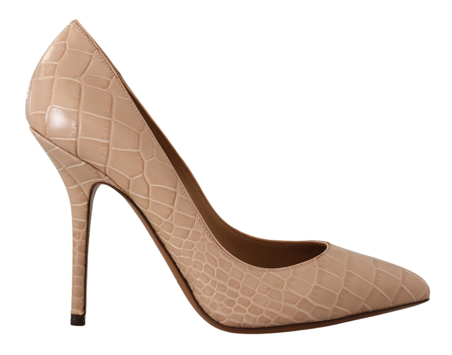 Dolce & Gabbana Elegant Beige Nude Leather Pumps