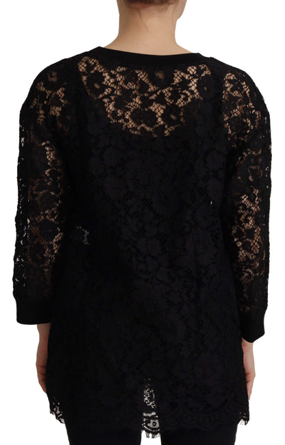 Dolce & Gabbana Elegant Black Long Sleeve Blouse Top