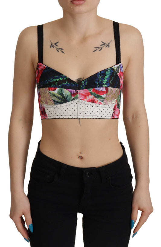 Dolce & Gabbana Floral Print Cropped Corset Top