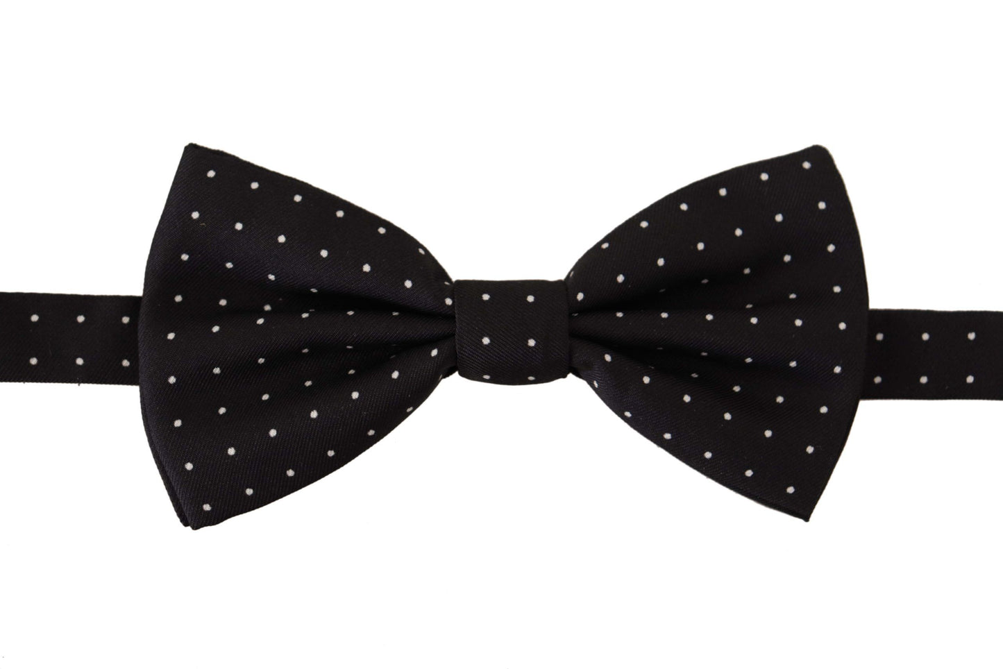 Dolce & Gabbana Elegant Black Polka Dot Silk Bow Tie