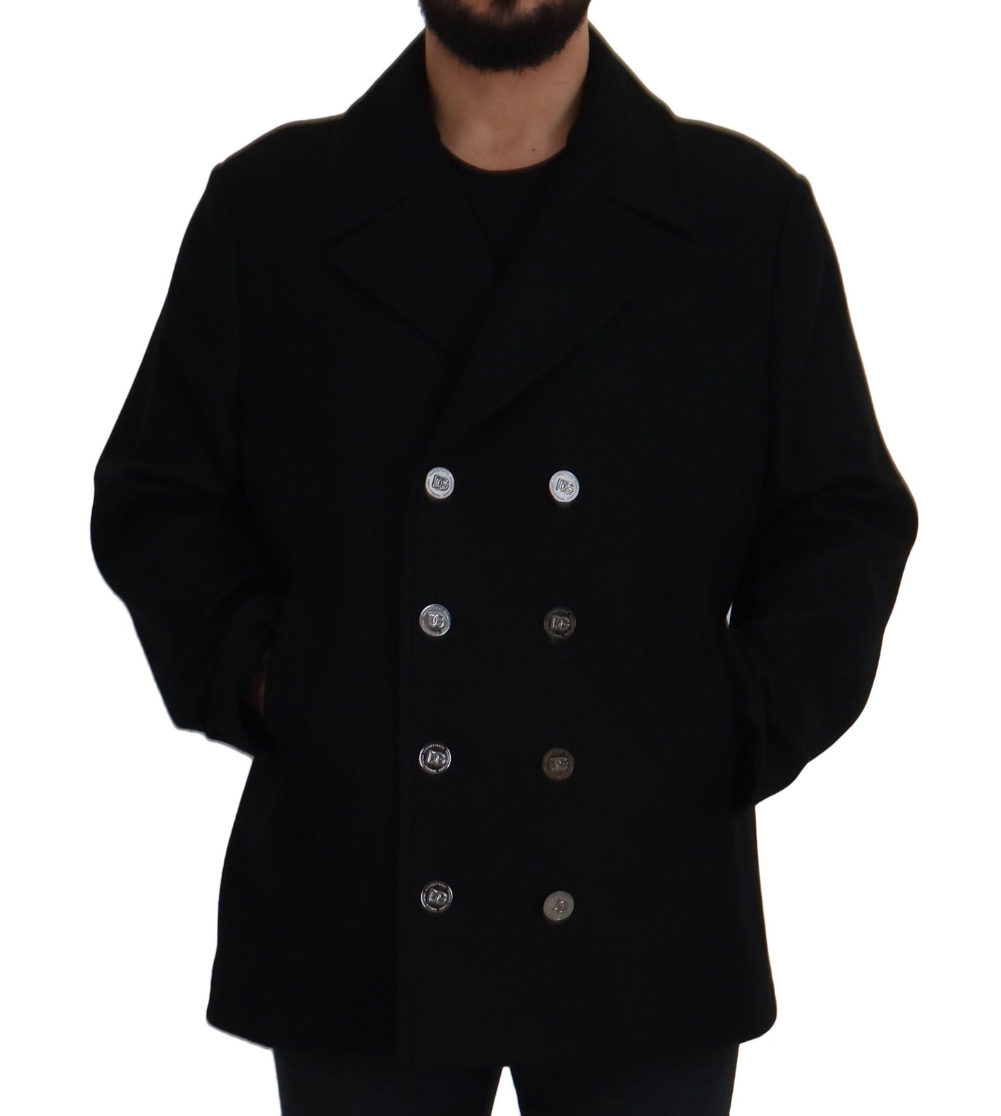 Dolce & Gabbana Elegant Double Breasted Wool Overcoat