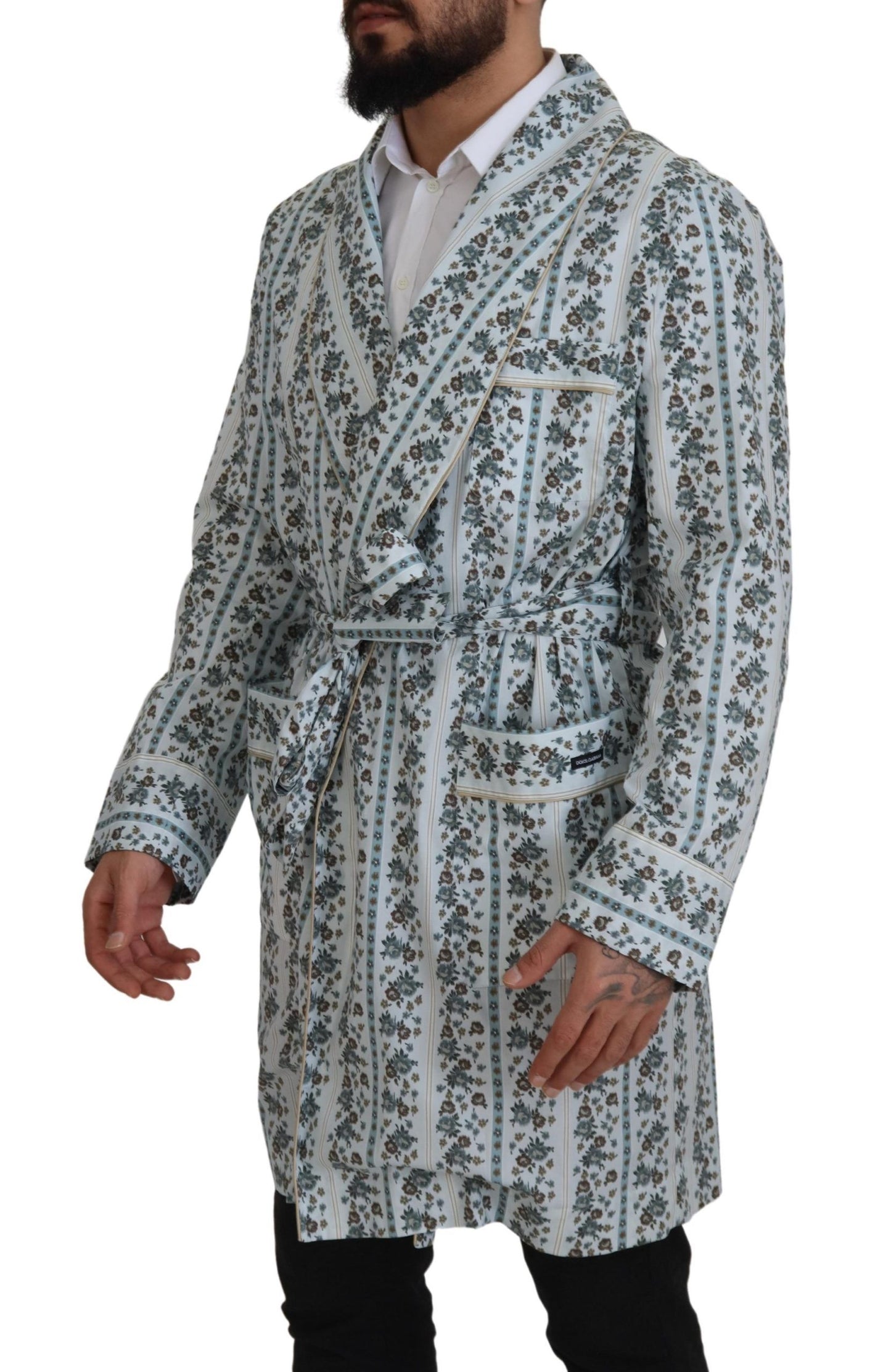 Dolce & Gabbana Elegant Floral Cotton Jacket Robe