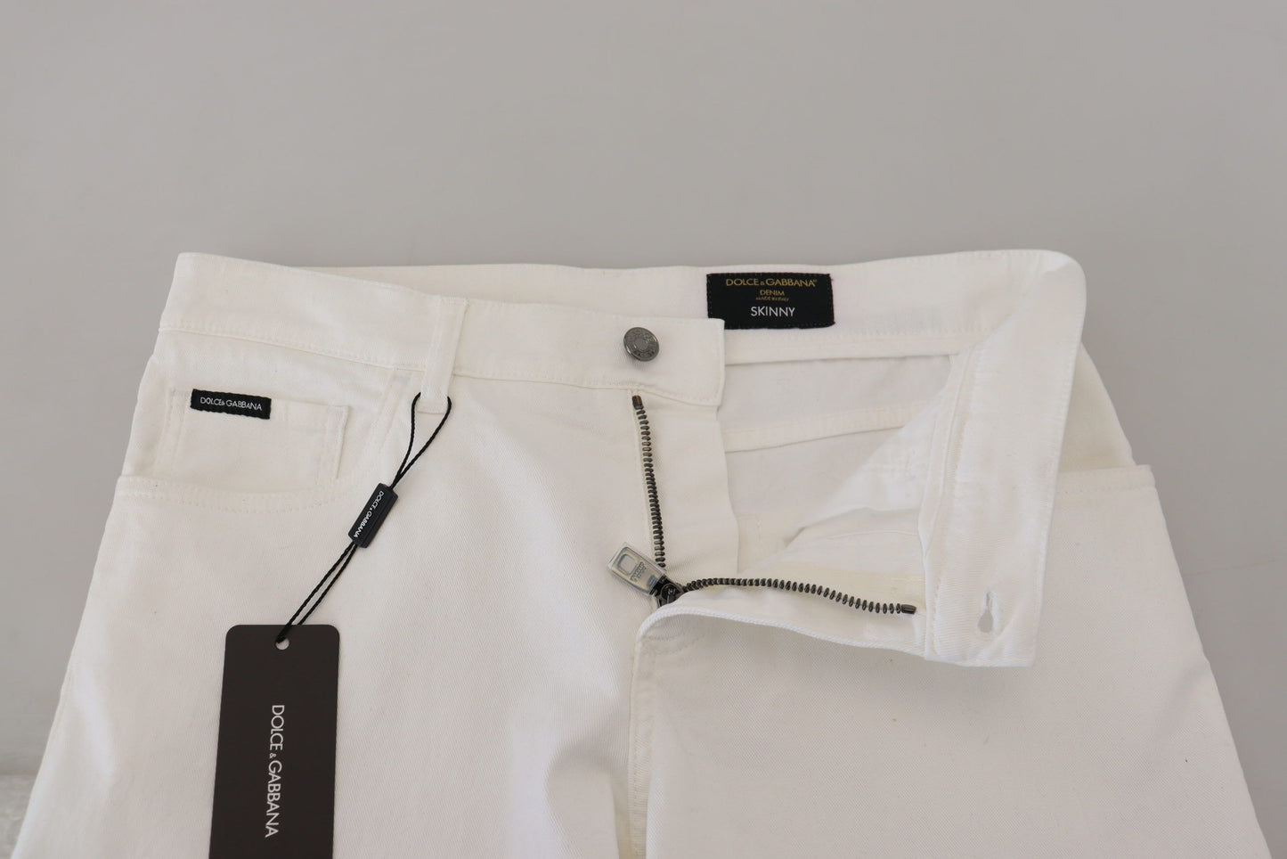 Dolce & Gabbana Elegant Slim Fit White Skinny Jeans