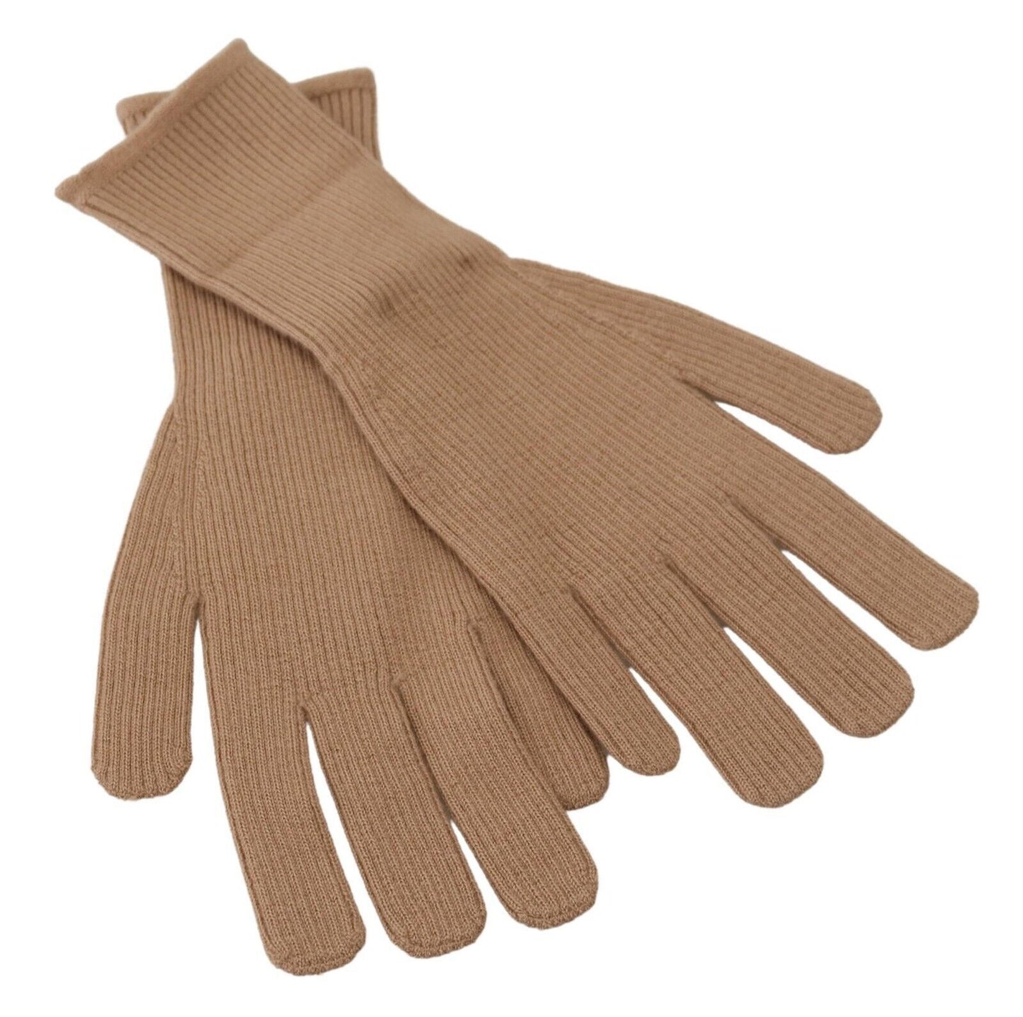 Dolce & Gabbana Elegant Beige Cashmere Winter Gloves