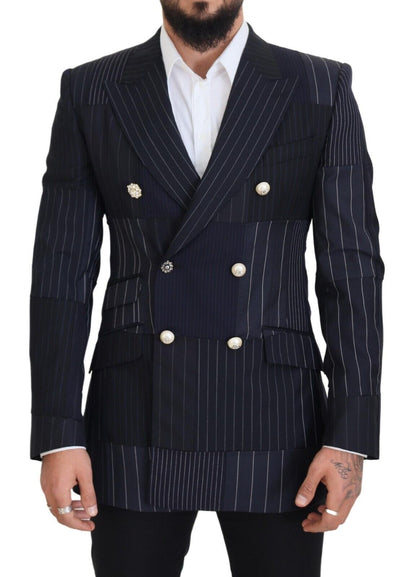 Dolce & Gabbana Elegant Navy Slim-Fit Double Breasted Blazer