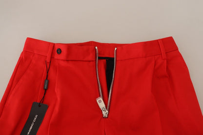 Dolce & Gabbana Stunning Red Mainline Cotton Pants