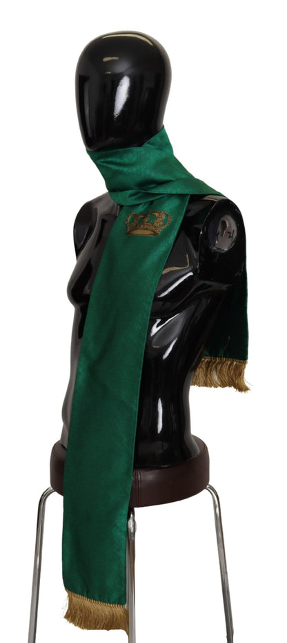 Dolce & Gabbana Elegant Green Silk Blend Men's Scarf