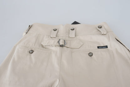 Dolce & Gabbana Chic Beige Cotton Trousers for Elegant Comfort