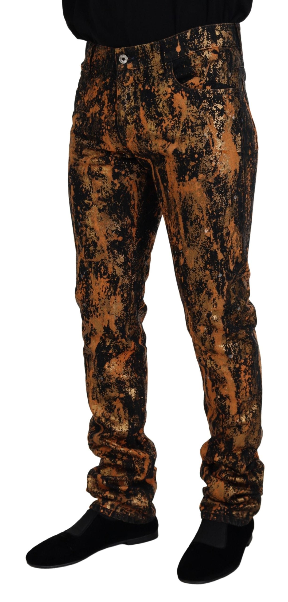 Dolce & Gabbana Golden Ash Cotton Denim Pants