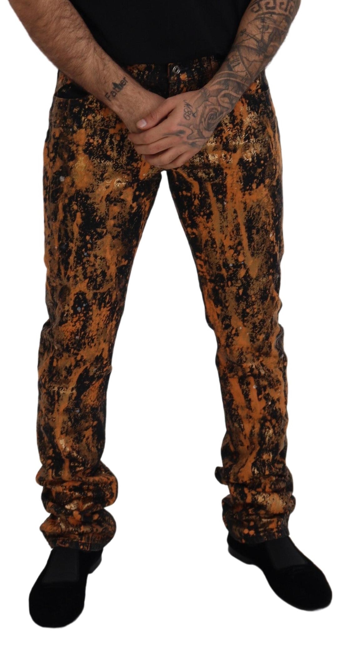 Dolce & Gabbana Golden Ash Cotton Denim Pants