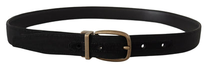 Dolce & Gabbana Elegant Grosgrain Leather Belt - Black