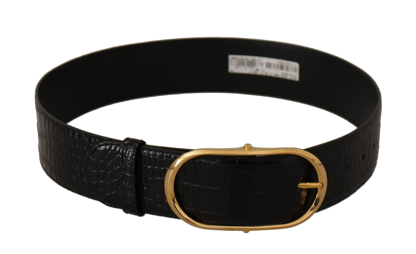 Dolce & Gabbana Chic Black Leather Logo Belt