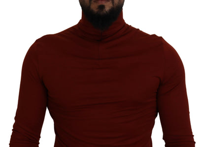 Dolce & Gabbana Elegant Maroon Collar Zip Sweater