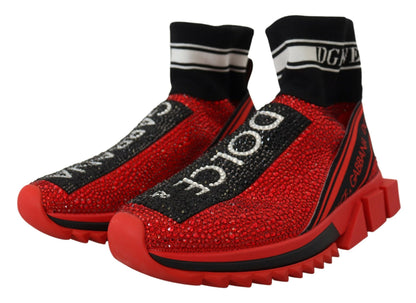 Dolce & Gabbana Exquisite Red Sorrento Slip-On Sneakers