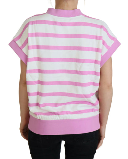 Dolce & Gabbana Exclusive Striped Cotton Crew Neck Tee