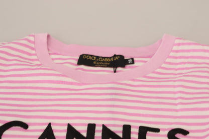 Dolce & Gabbana Exclusive Striped Love Affair Cotton Tee