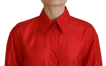 Dolce & Gabbana Elegant Silk Collared Long Sleeve Polo Top