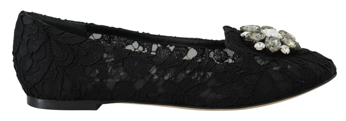 Dolce & Gabbana Elegant Floral Lace Flat Vally Shoes