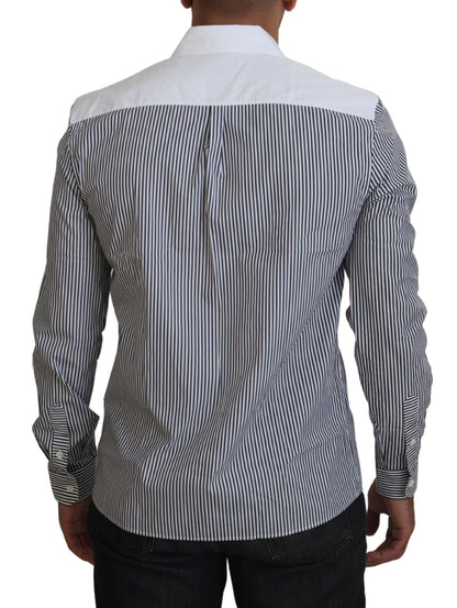 Dolce & Gabbana Slim Fit Striped Casual Shirt with Channel Motive