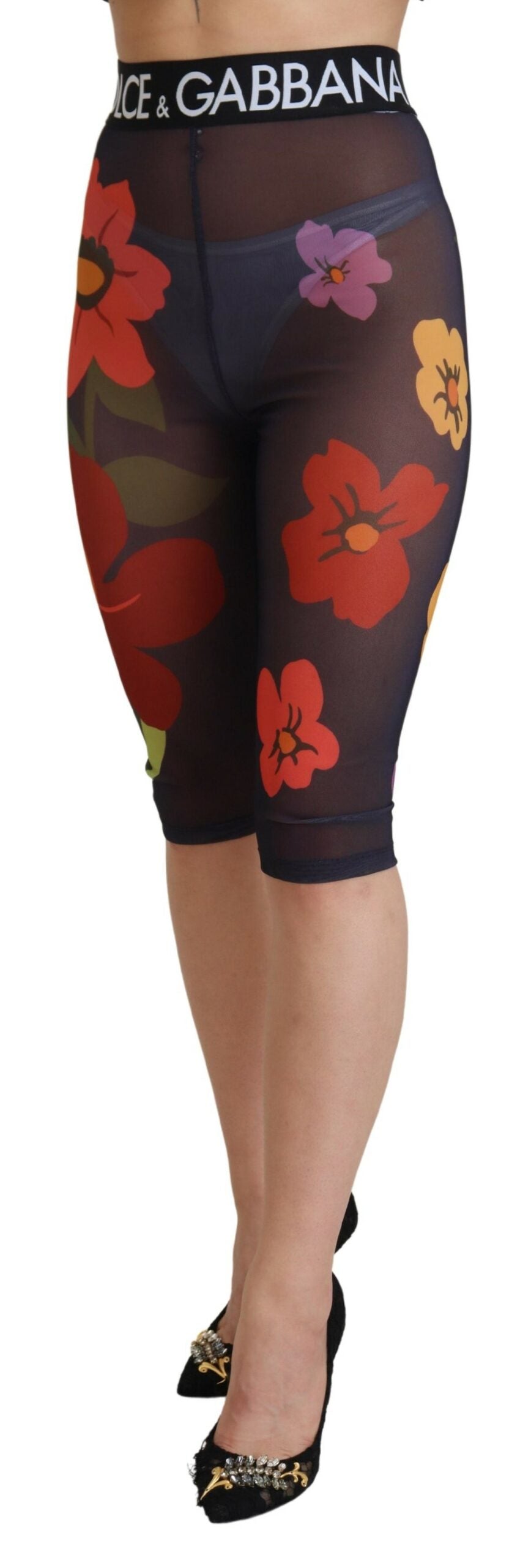 Dolce & Gabbana Elegant Floral Print High Waist Leggings