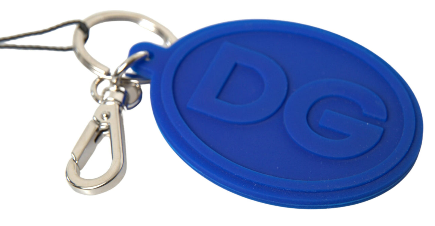 Dolce & Gabbana Chic Brass and Rubber Logo Keychain