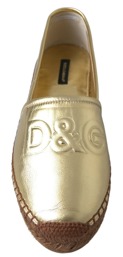 Dolce & Gabbana Golden Elegance Leather Espadrilles