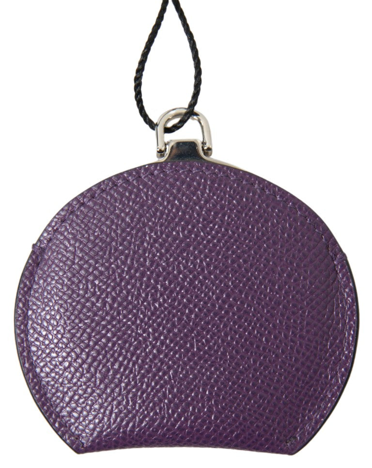 Dolce & Gabbana Elegant Purple Leather Mirror Holder