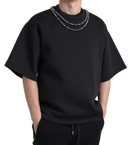 Dolce & Gabbana Embellished Neckline Casual T-Shirt