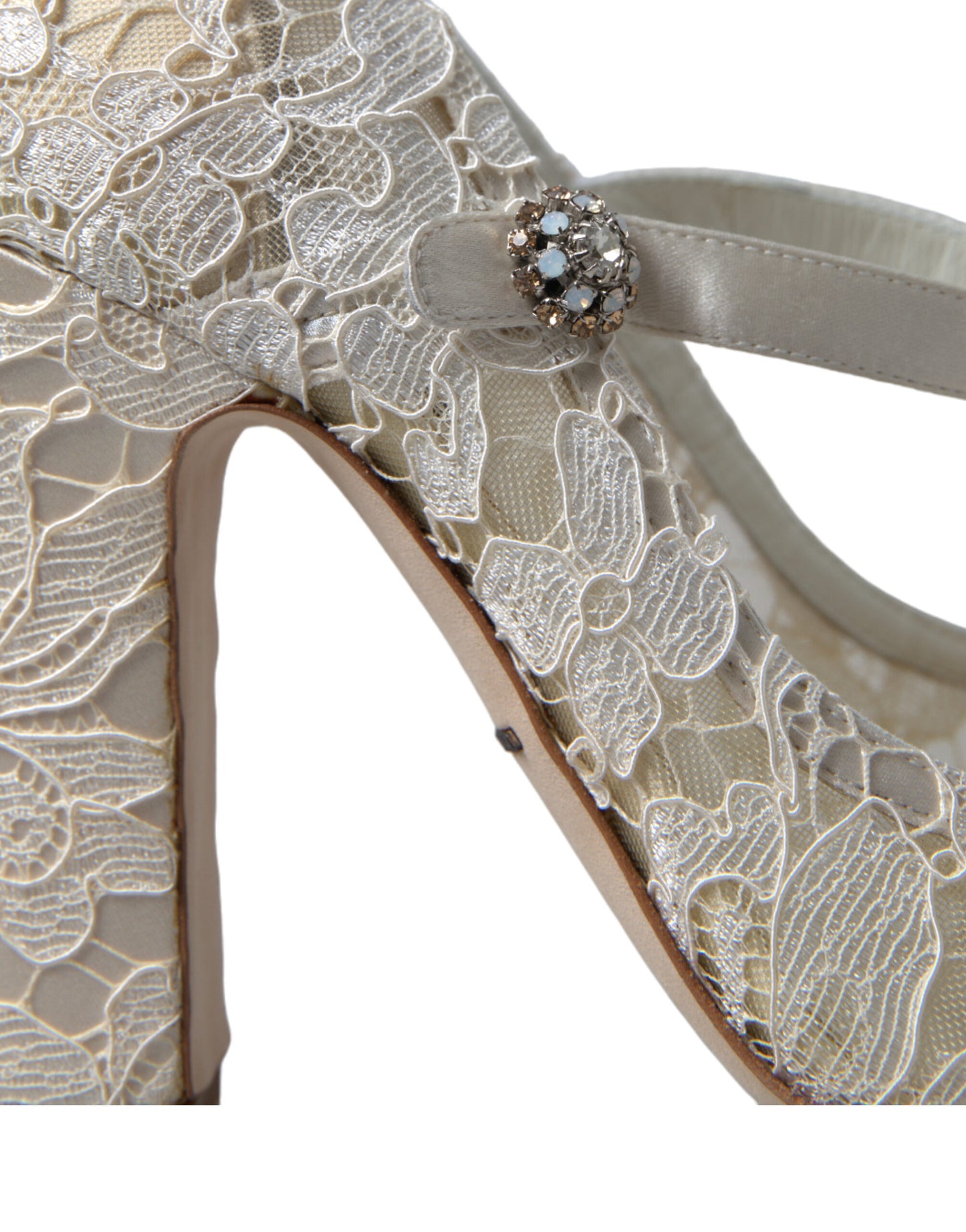 Dolce & Gabbana Chic Lace Block Heels Sandals in Cream White