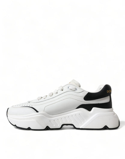 Dolce & Gabbana Chic Black & White Daymaster Leather Sneakers