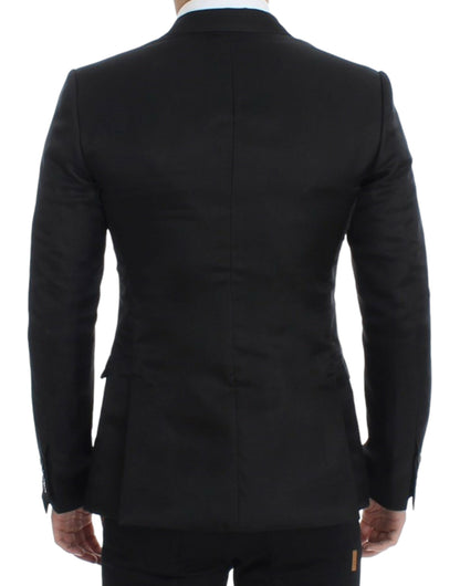 Dolce & Gabbana Elegant Black Silk Blend Two-Button Blazer