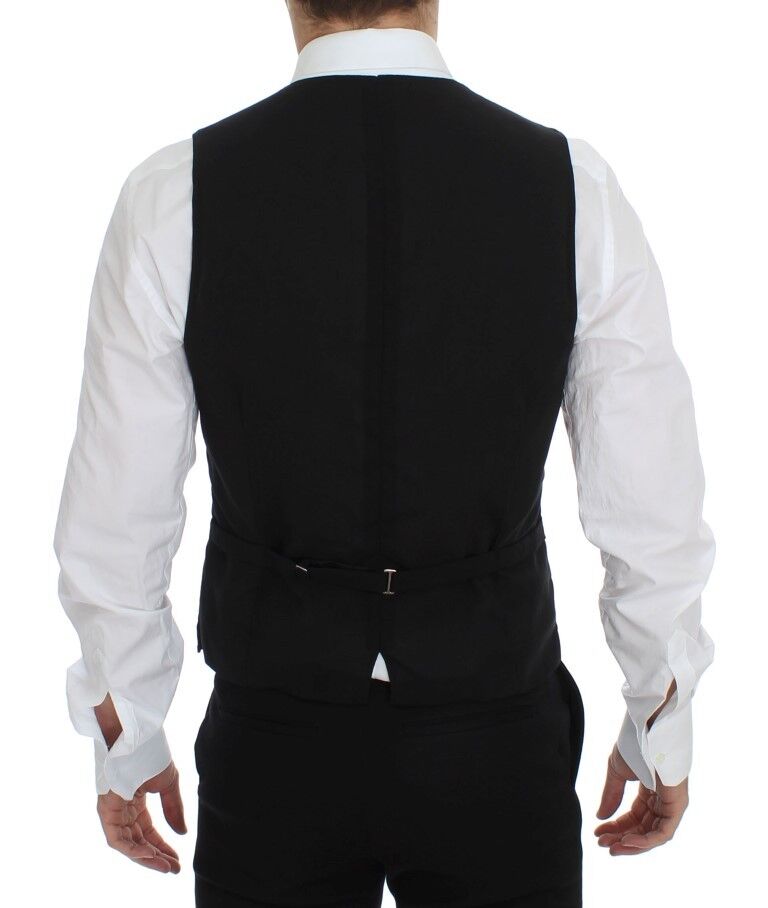 Dolce & Gabbana Elegant Black Wool Dress Vest