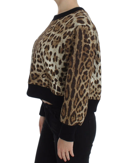 Dolce & Gabbana Elegant Leopard Print Short Sweater Top