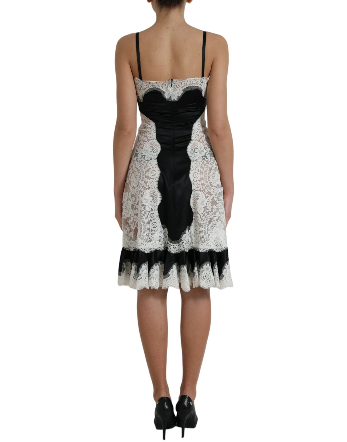 Dolce & Gabbana Elegant Silk Blend A-Line Lace Dress