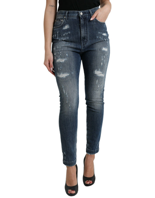 Dolce & Gabbana Elegant High Waist Stretch Denim Jeans