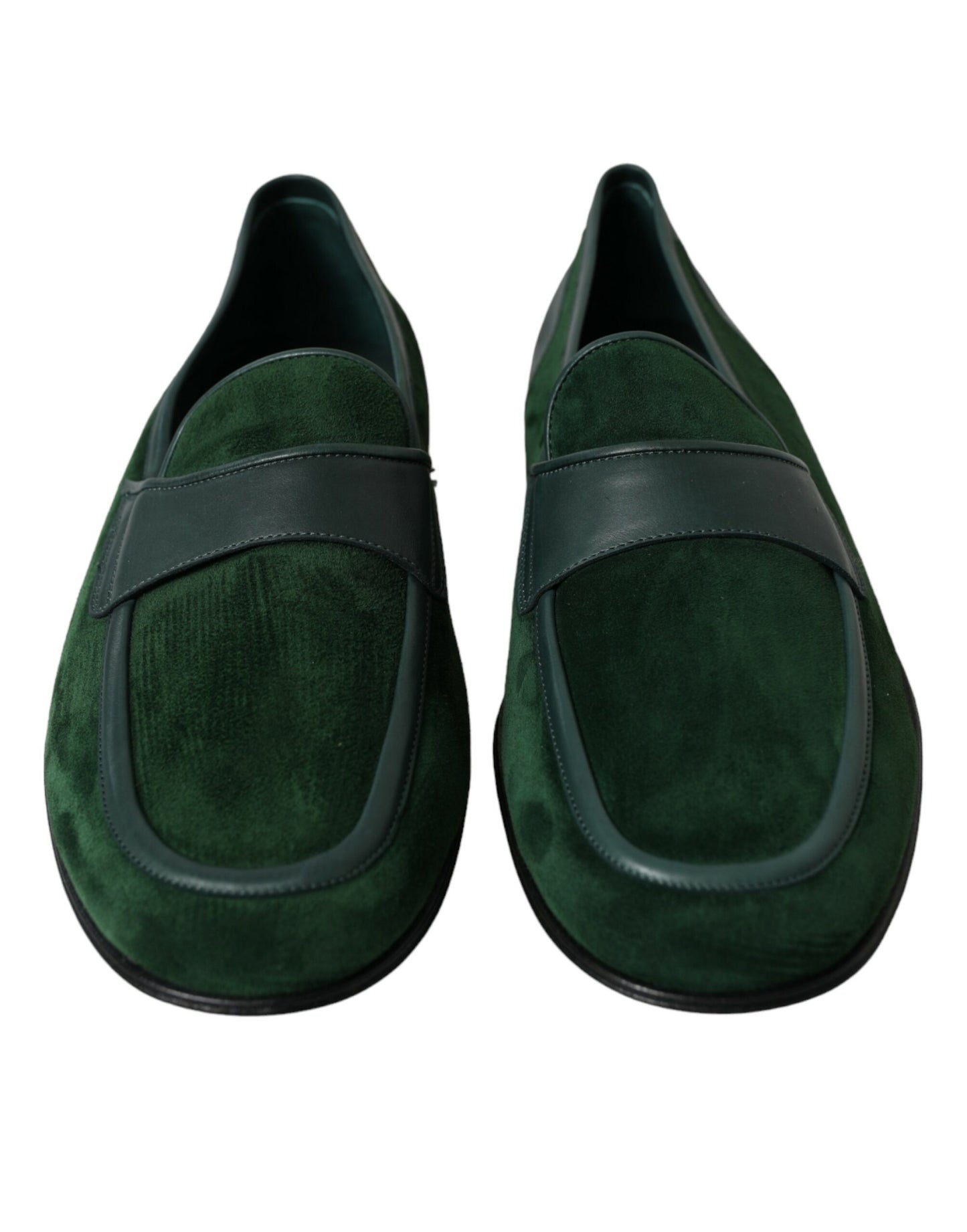 Dolce & Gabbana Emerald Velvet Leather Loafers for Men